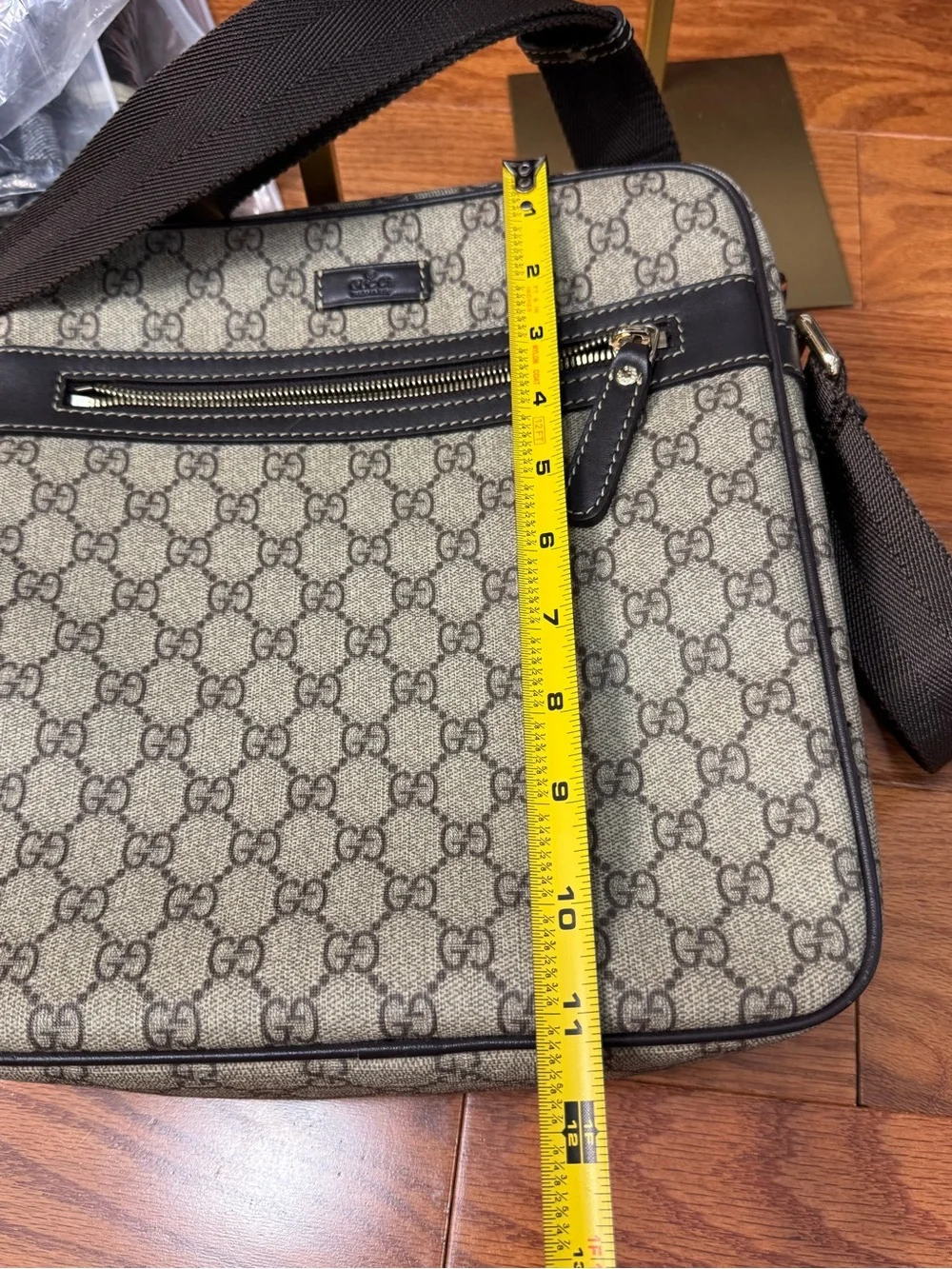 Gucci Brown and Beige GG Canvas Messenger Bag